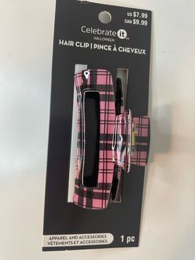 Celebrate It Pink Plaid Hair Clip